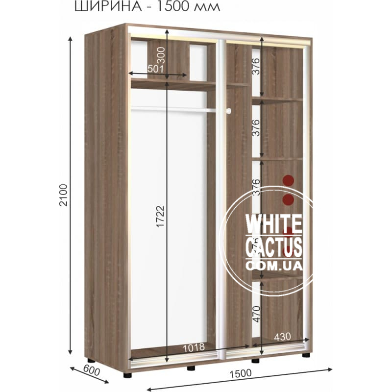 шкаф-купе ШК-06_1500_600_2100 шкаф-купе ШК-06_1500_600_2100