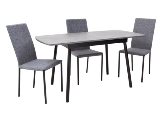 Стол Соло_чёрный-серый+стул_чёрный-серый