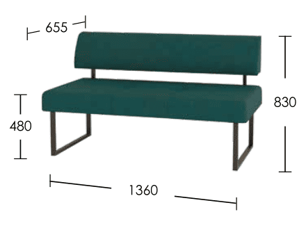 Офисный диван LOFT 1350_размеры